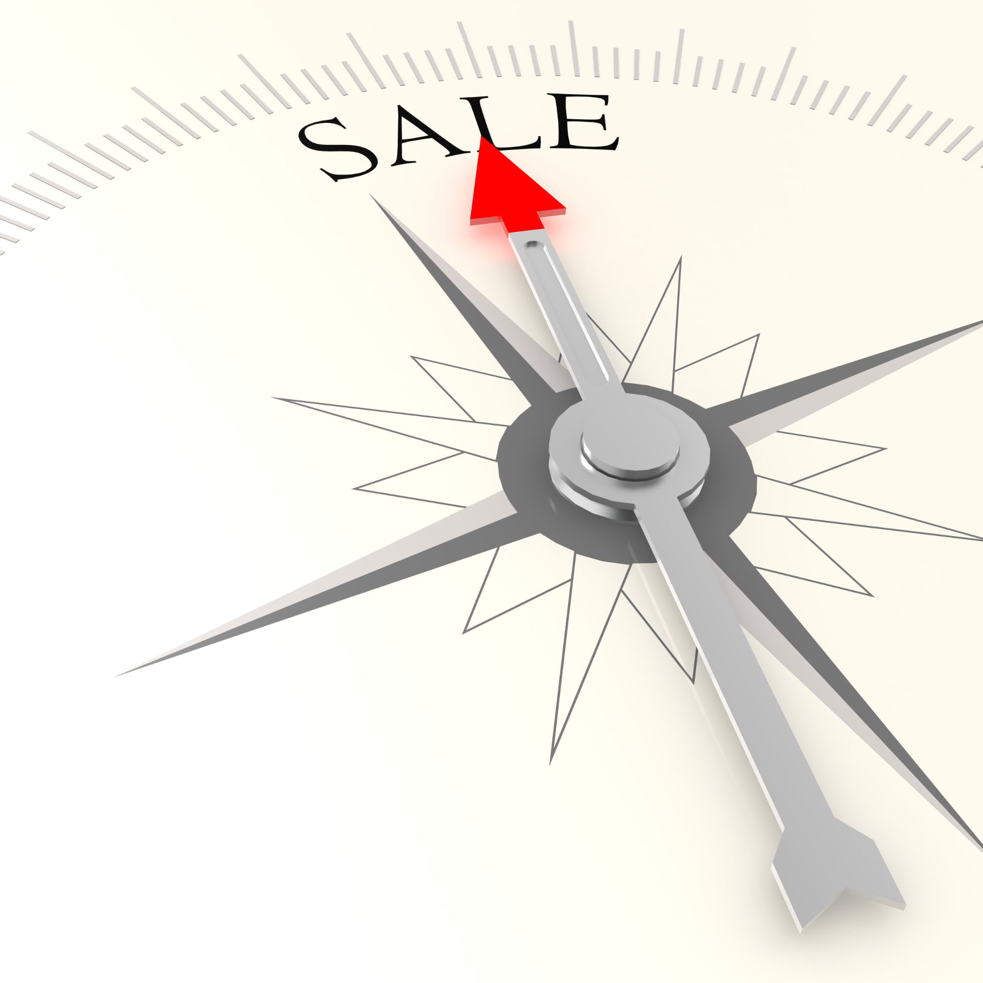 Πυξίδα που δείχνει τη λέξη SALE — Πανελλαδική Έρευνα Voice for Sales